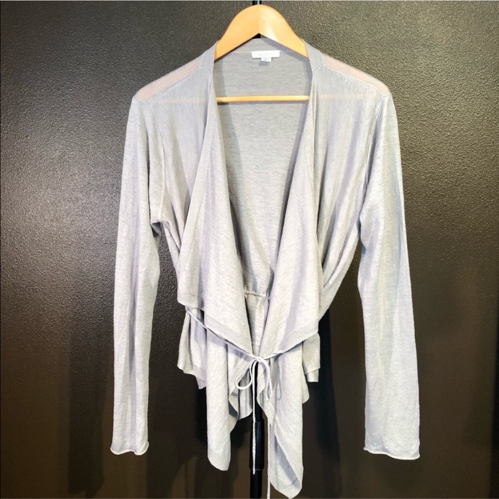 Garnet Hill Linen Waterfall Cardigan Medium